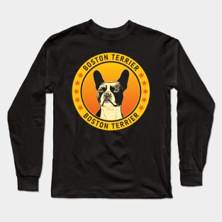 Boston Terrier Dog Portrait Long Sleeve T-Shirt